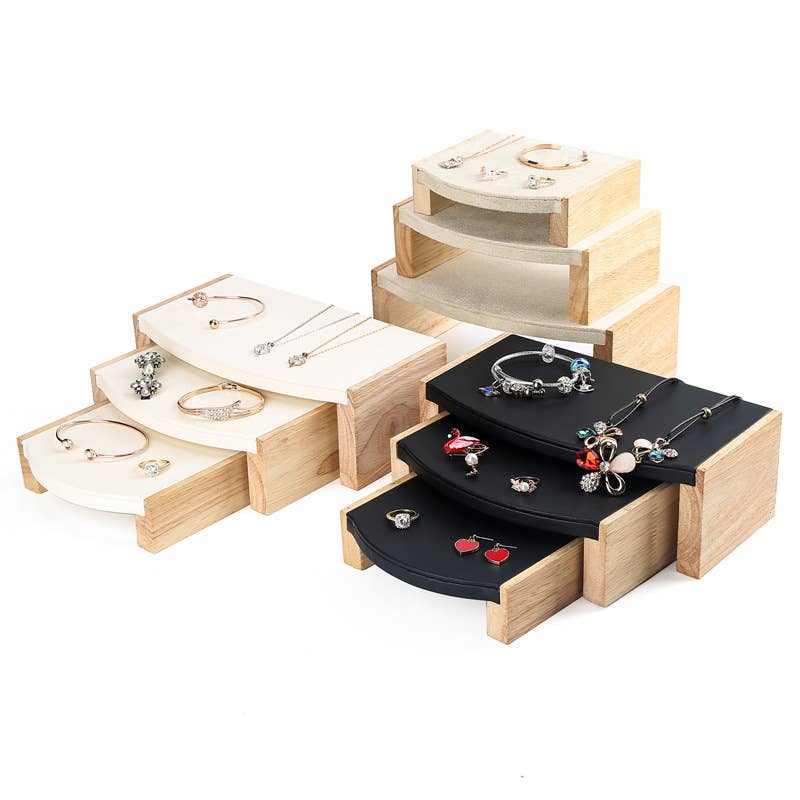 Set of 3 Premium Quality Jewelry Riser Stands Display