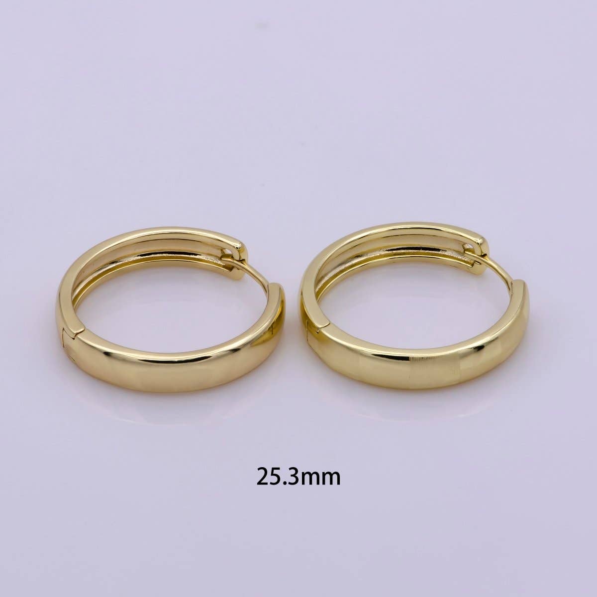 14K Gold Fill Hoop Earring 25mm Round Checker Earring Minimalist Jewelry Gift Idea T-191
