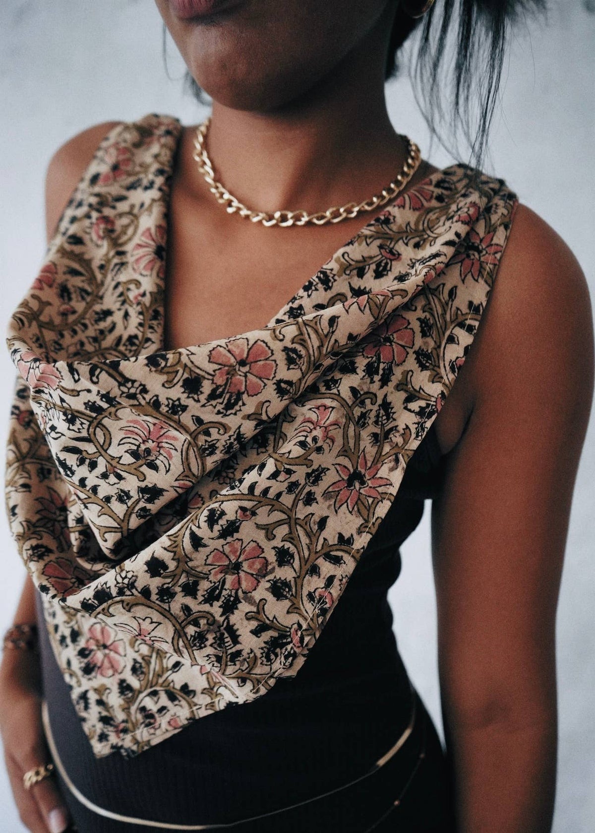 Blossom Breeze - Kalamkari Cotton Bandana (KK1500)
