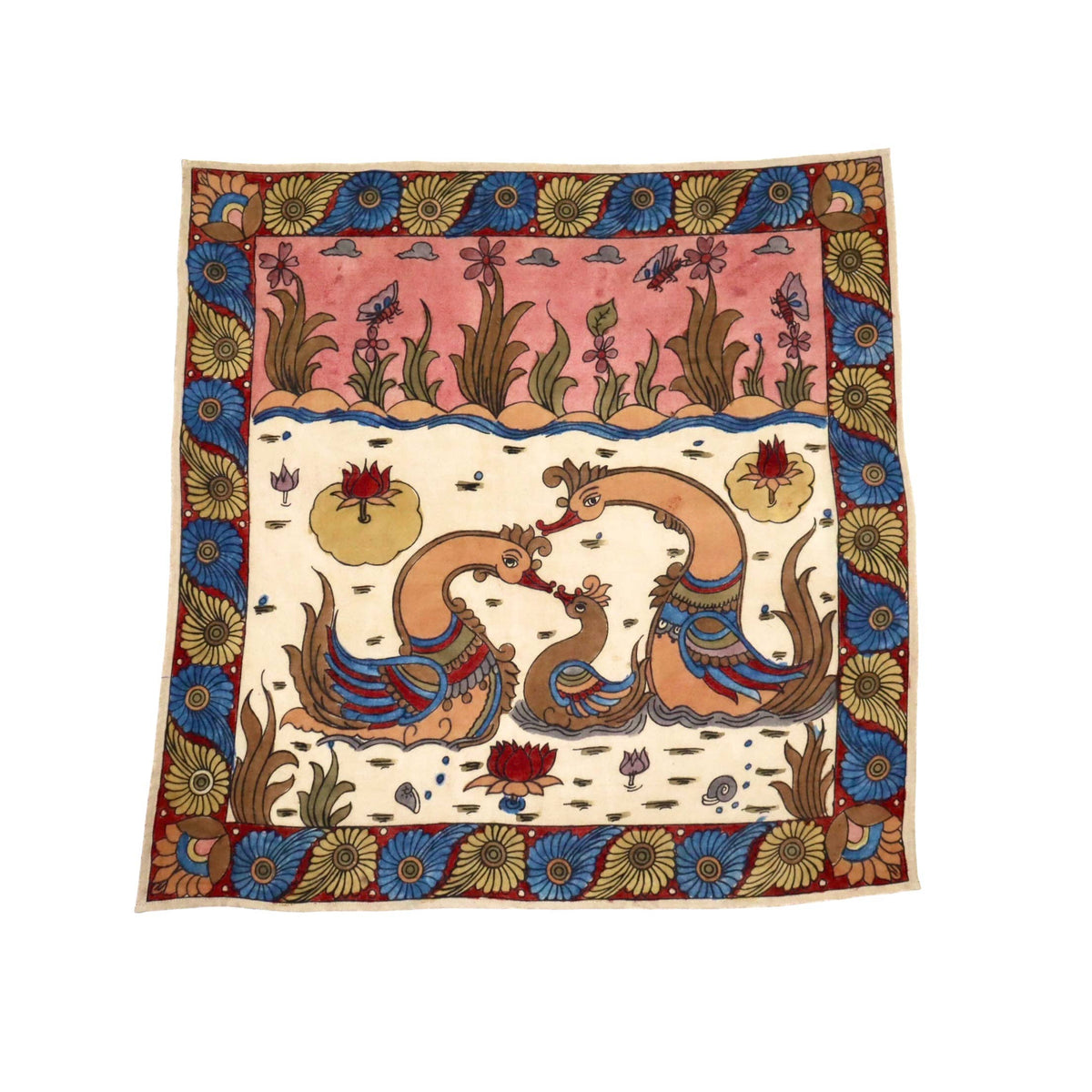 Serene Swans - Limited  Hand Painted Cotton Bandana