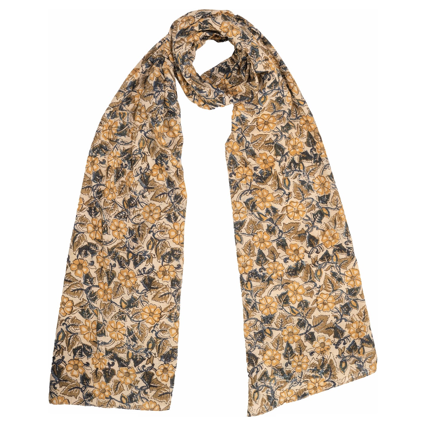 600-022 "Cotton Scarf" - Hand Block Printed