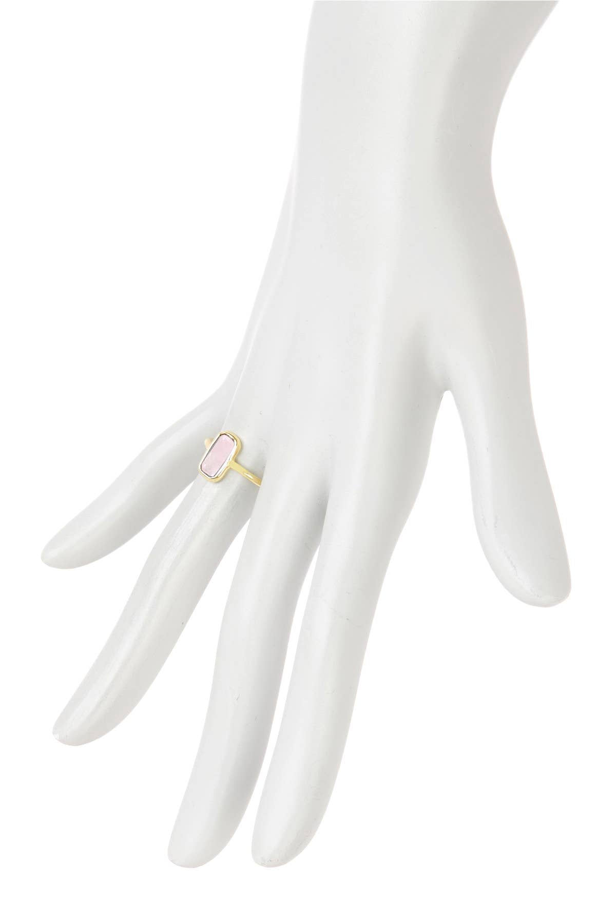 Rose Quartz Petite Rectangle Ring - GF