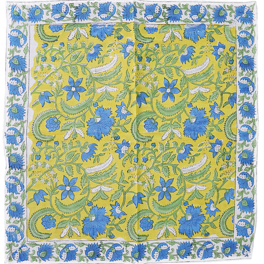 Blue Lotus Trail - Block Printed Cotton Band (KK1542)