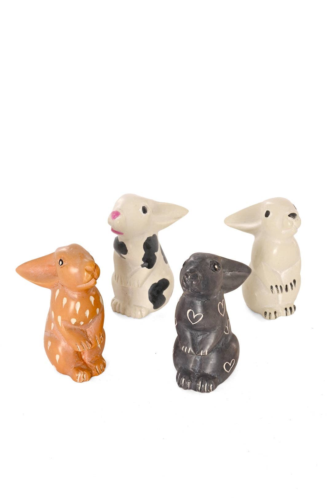 Set of Four Mini Soapstone Bunnies