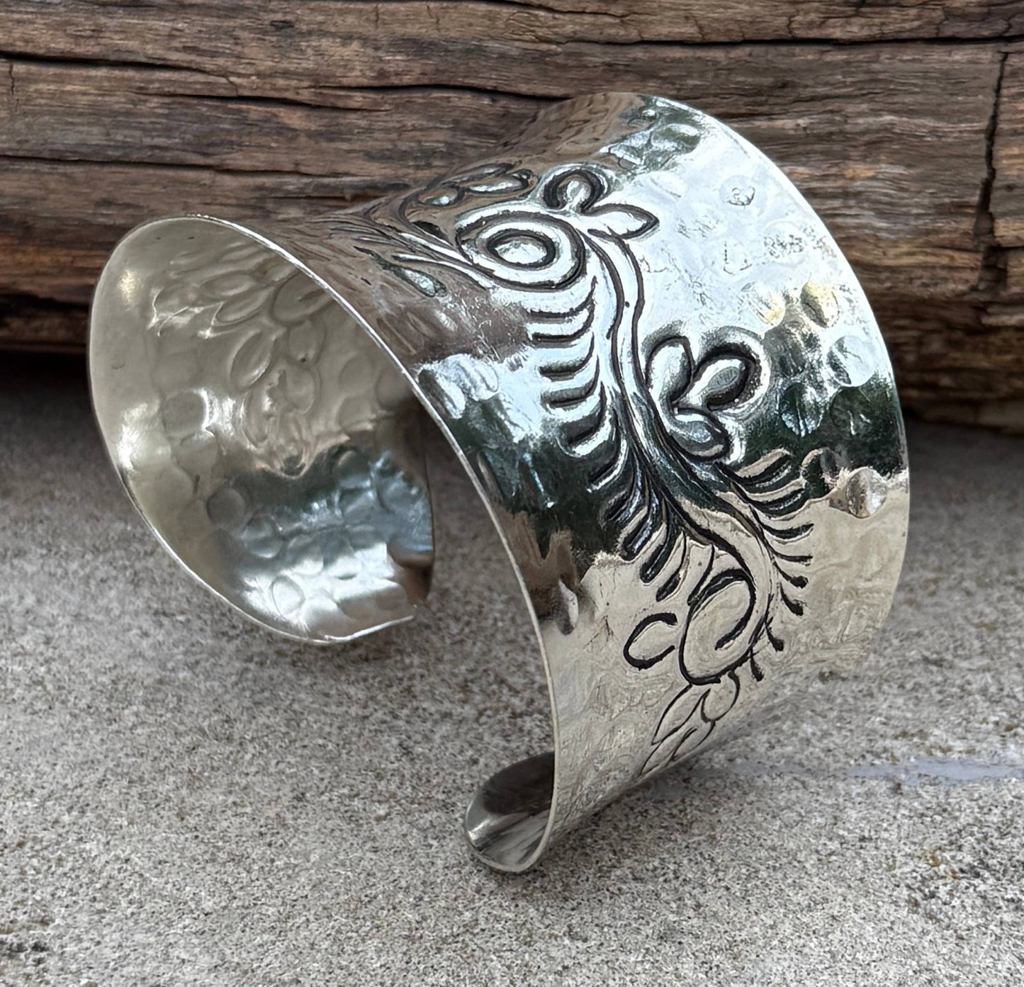 Handcrafted Floral Cuff Bracelet Bohemian Hippie Ethnic
