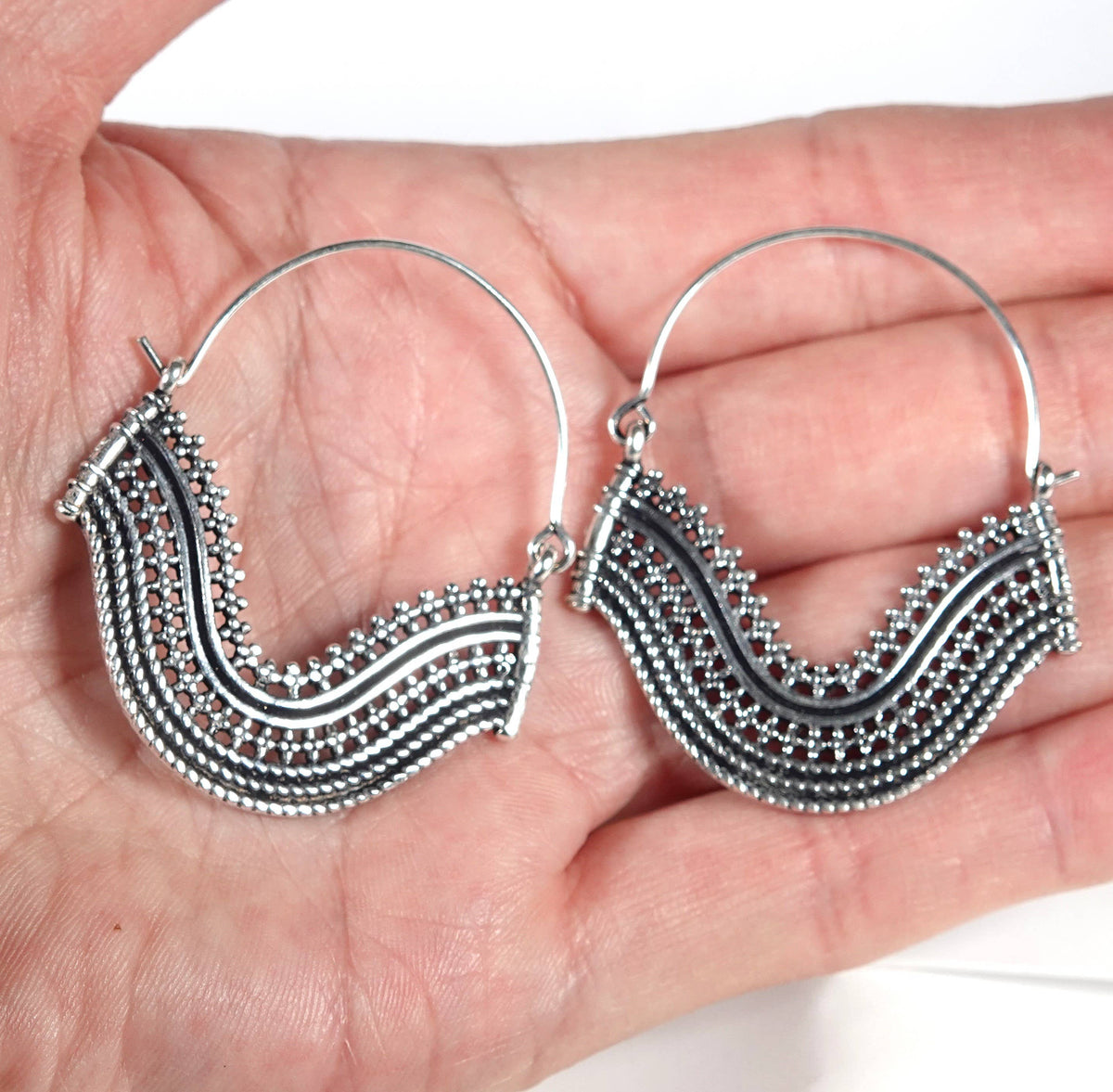 Classic Indian pattern Earrings of Golden and Silver Color