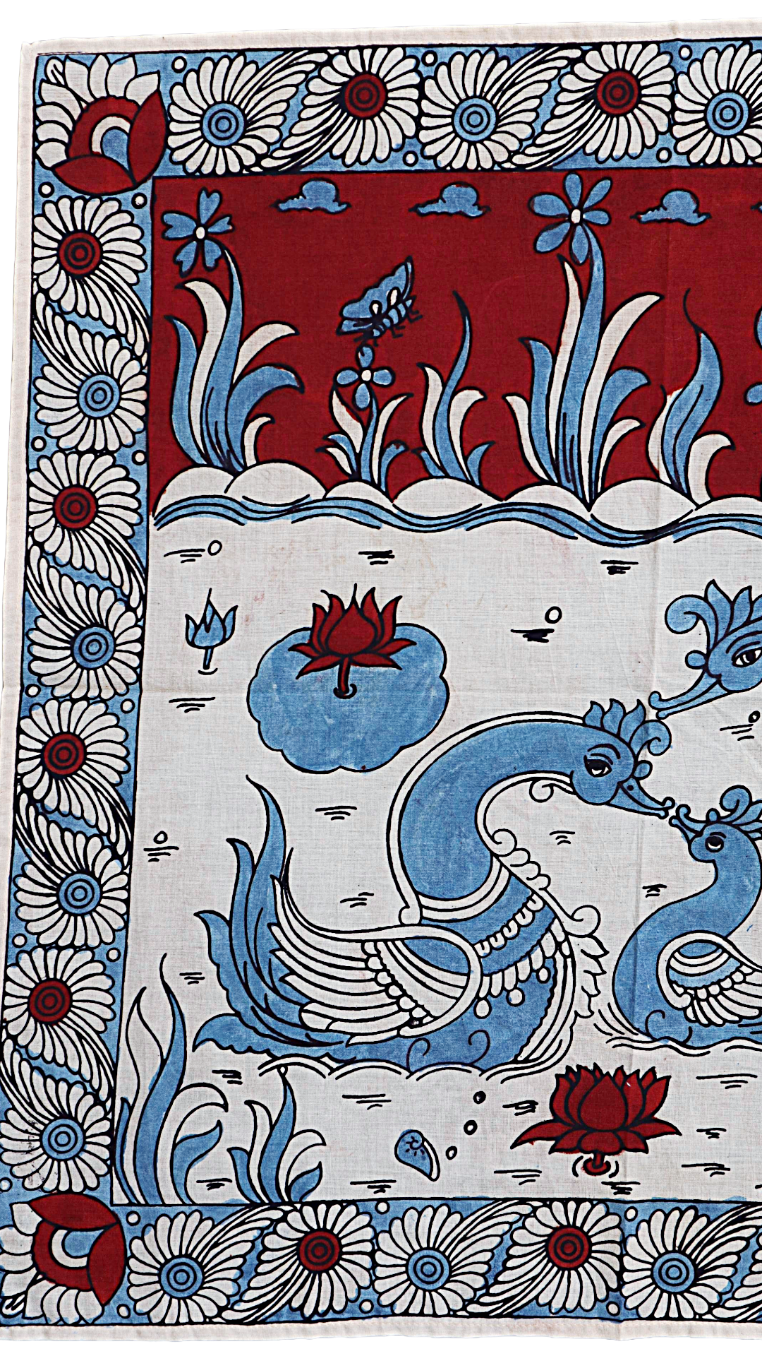 Red Lotus Swan - Limited Hand Painted Cotton Bandana