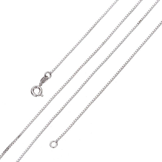Silver Box Chain Necklace, Dainty Silver Necklace, Dainty Finished Silver Chain 17.5" inch 0.8mm Ready to wear Silver Chain | CN-101 CN-107  Clearance Pricing