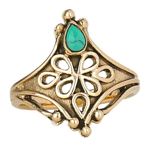 Point of View Angled Bronze and Turquoise Ring