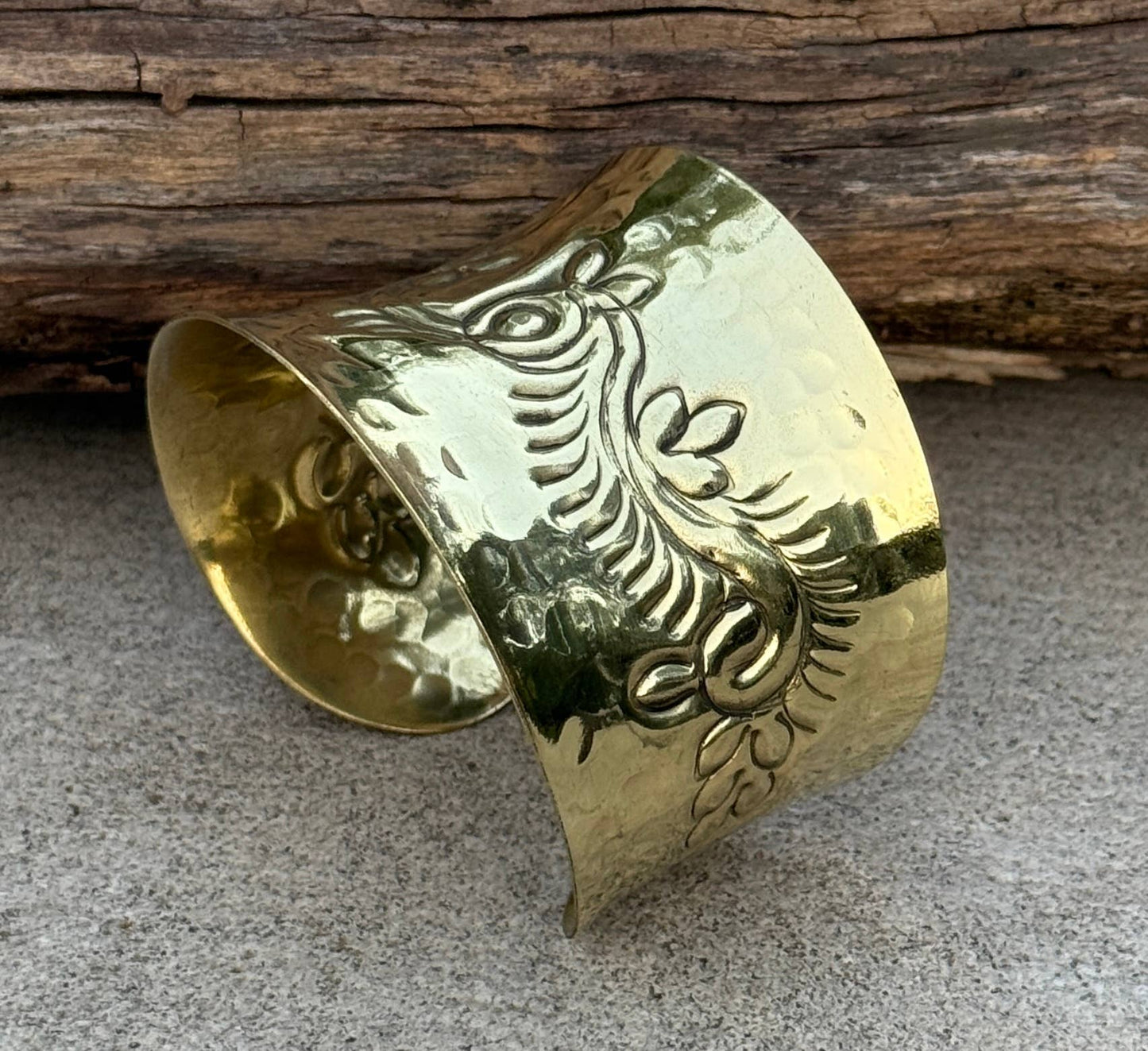 Handcrafted Floral Cuff Bracelet Bohemian Hippie Ethnic