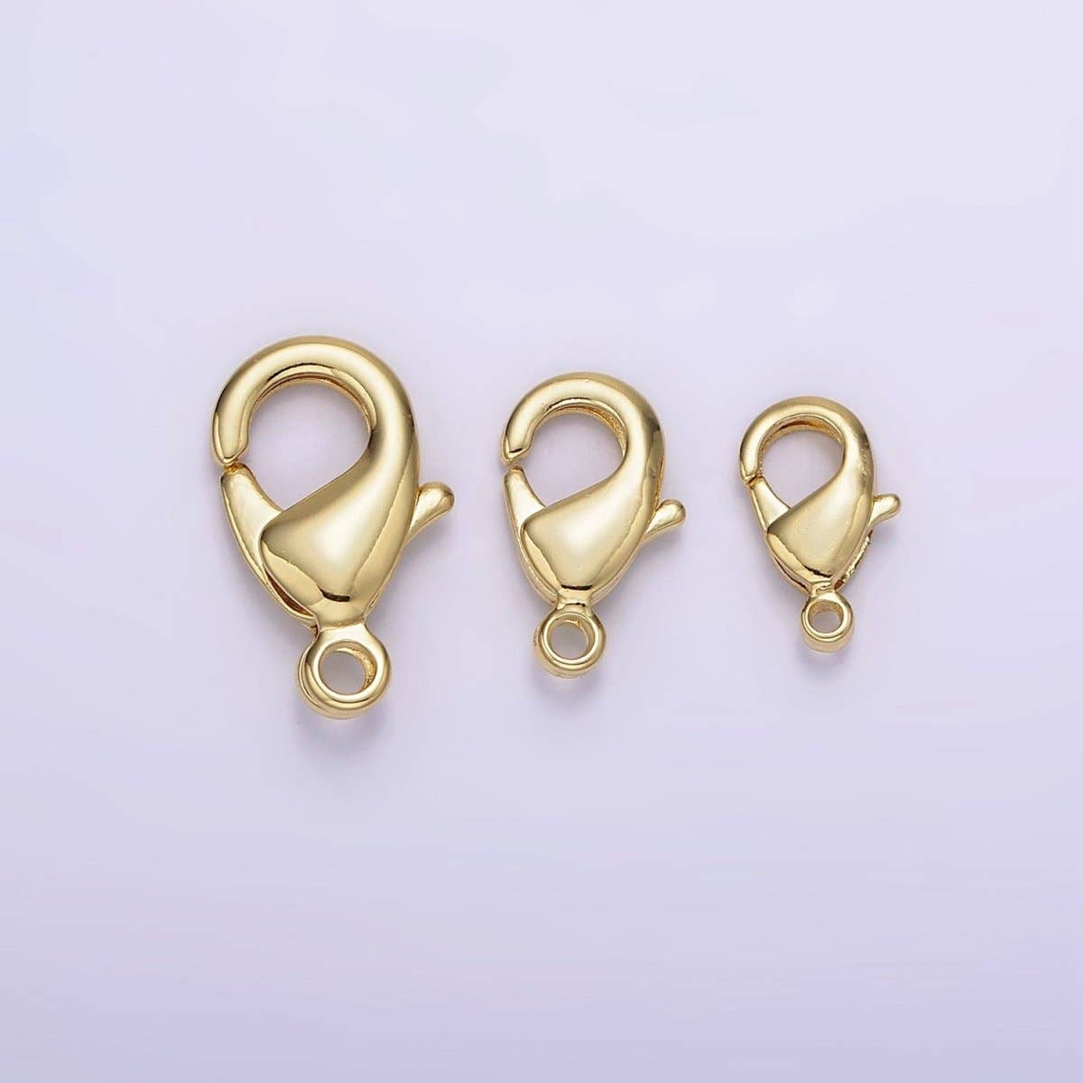 14K Gold Filled 15mm, 12mm, 10mm Lobster Claw Clasps Closure Findings Supply | Z533 - Z535