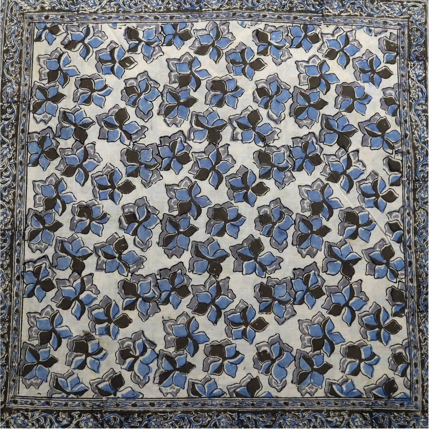 Blue Jay - Kalamkari Cotton Bandana (KK1462)