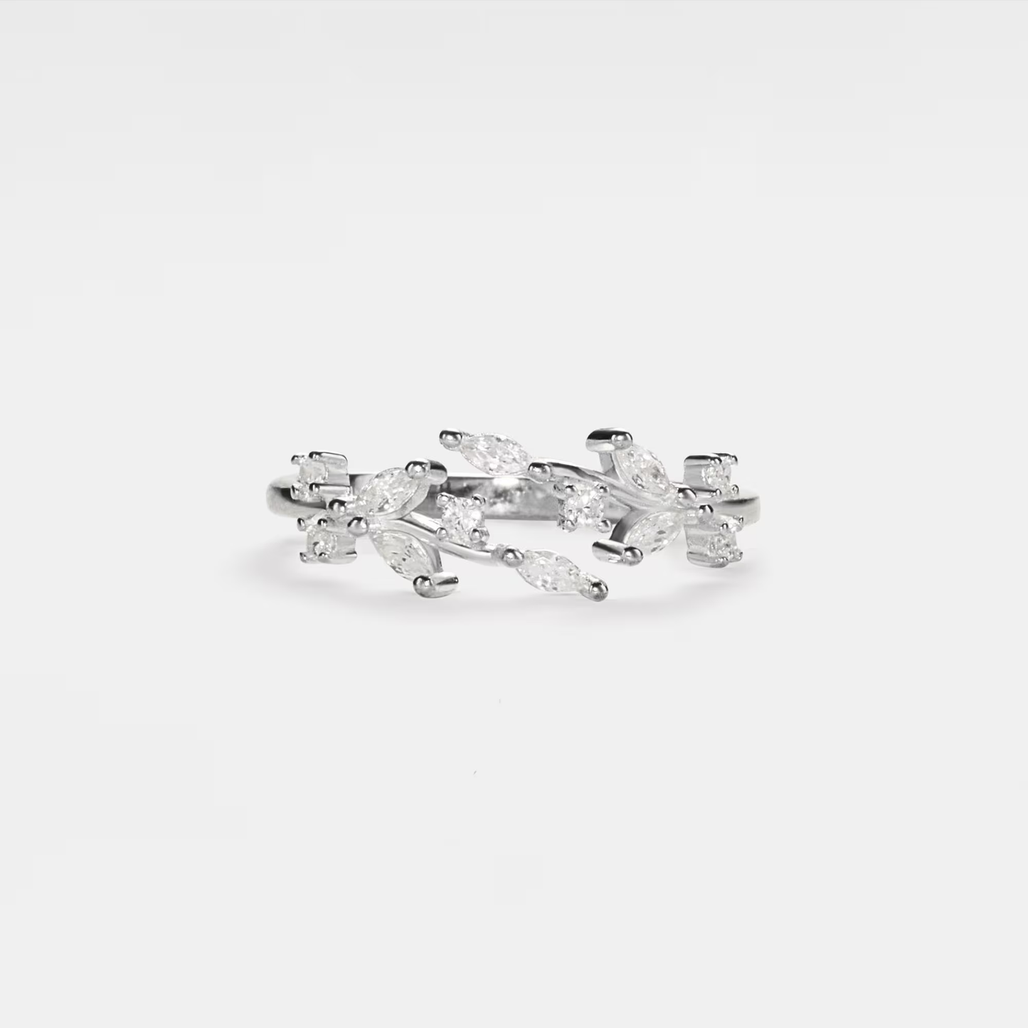 Olive Tree Leaf Branch Bypass Ring