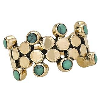 Turquoise Pebbles Bronze Band
