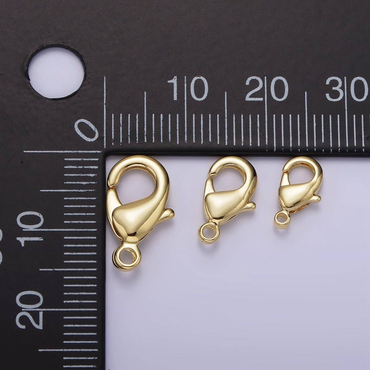 14K Gold Filled 15mm, 12mm, 10mm Lobster Claw Clasps Closure Findings Supply | Z533 - Z535