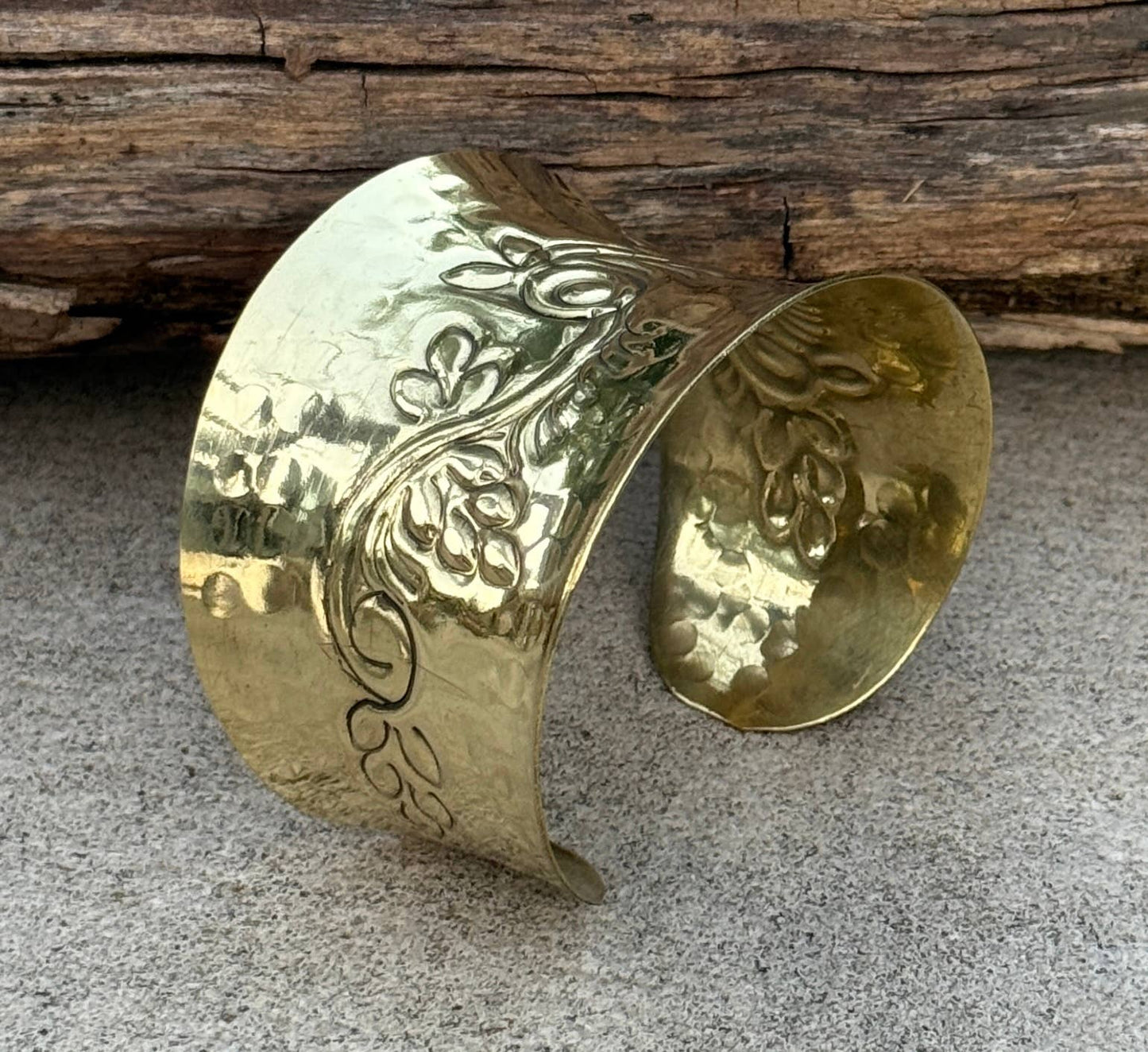 Handcrafted Floral Cuff Bracelet Bohemian Hippie Ethnic
