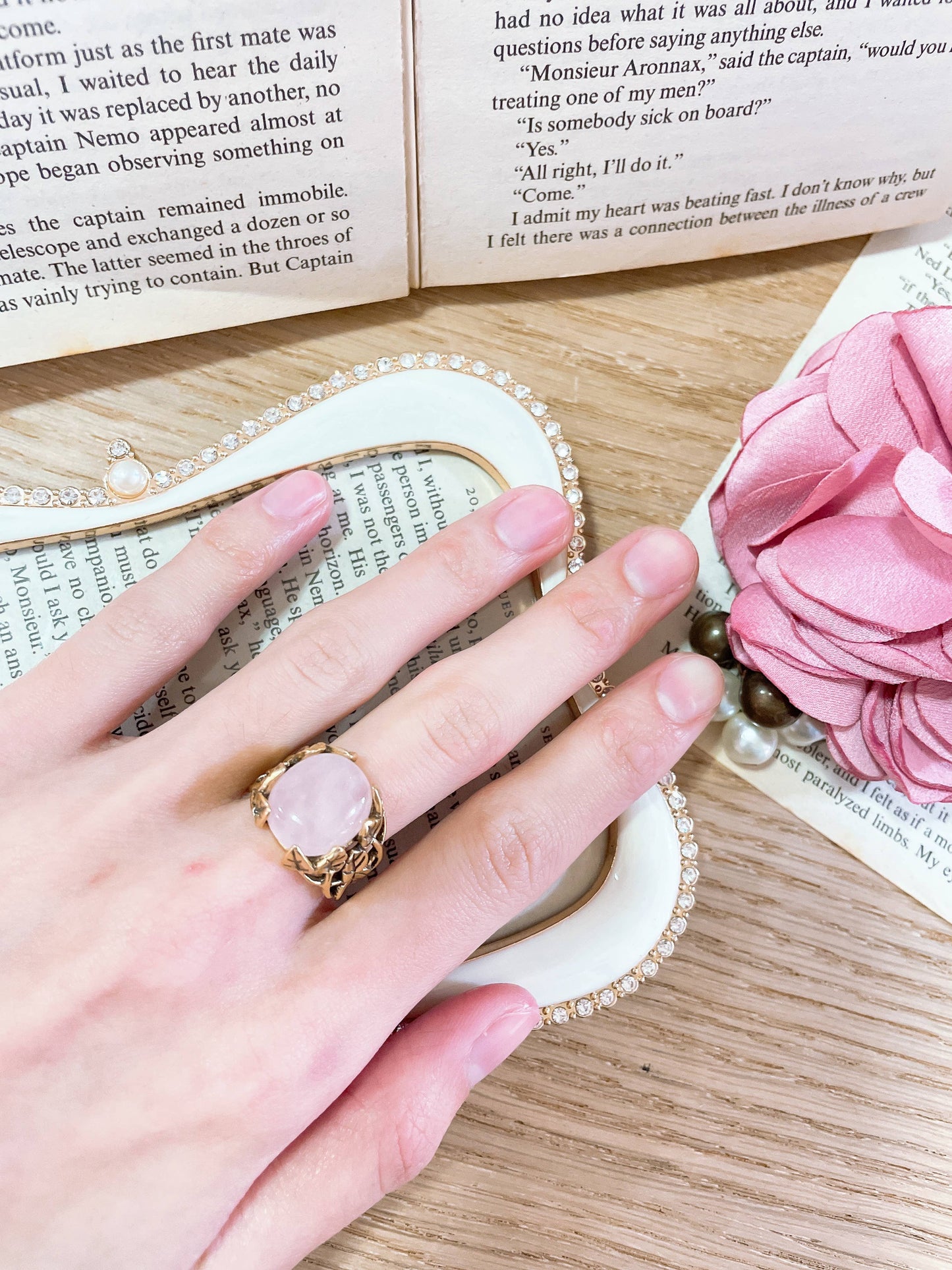 Rose Quartz Garden  Ring In - GF