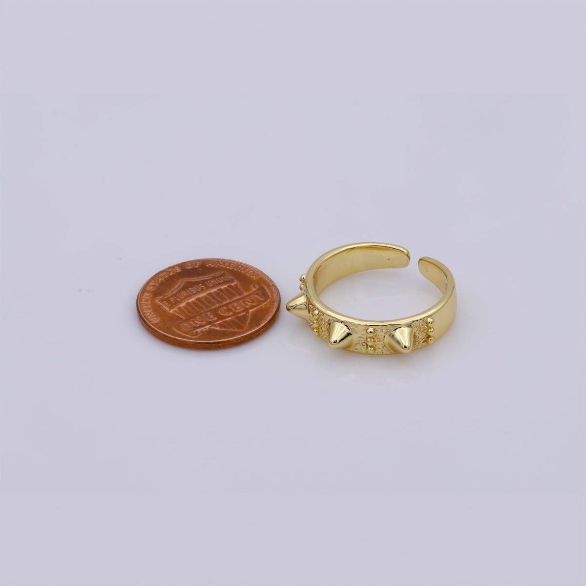 Gold Studed Ring, Minimalist Ring, Gold Ring, Dainty Ring, Ring, Stackable Ring, Midi Ring, Gold Stacking Ring, Gold Spike Adustable Ring R-027