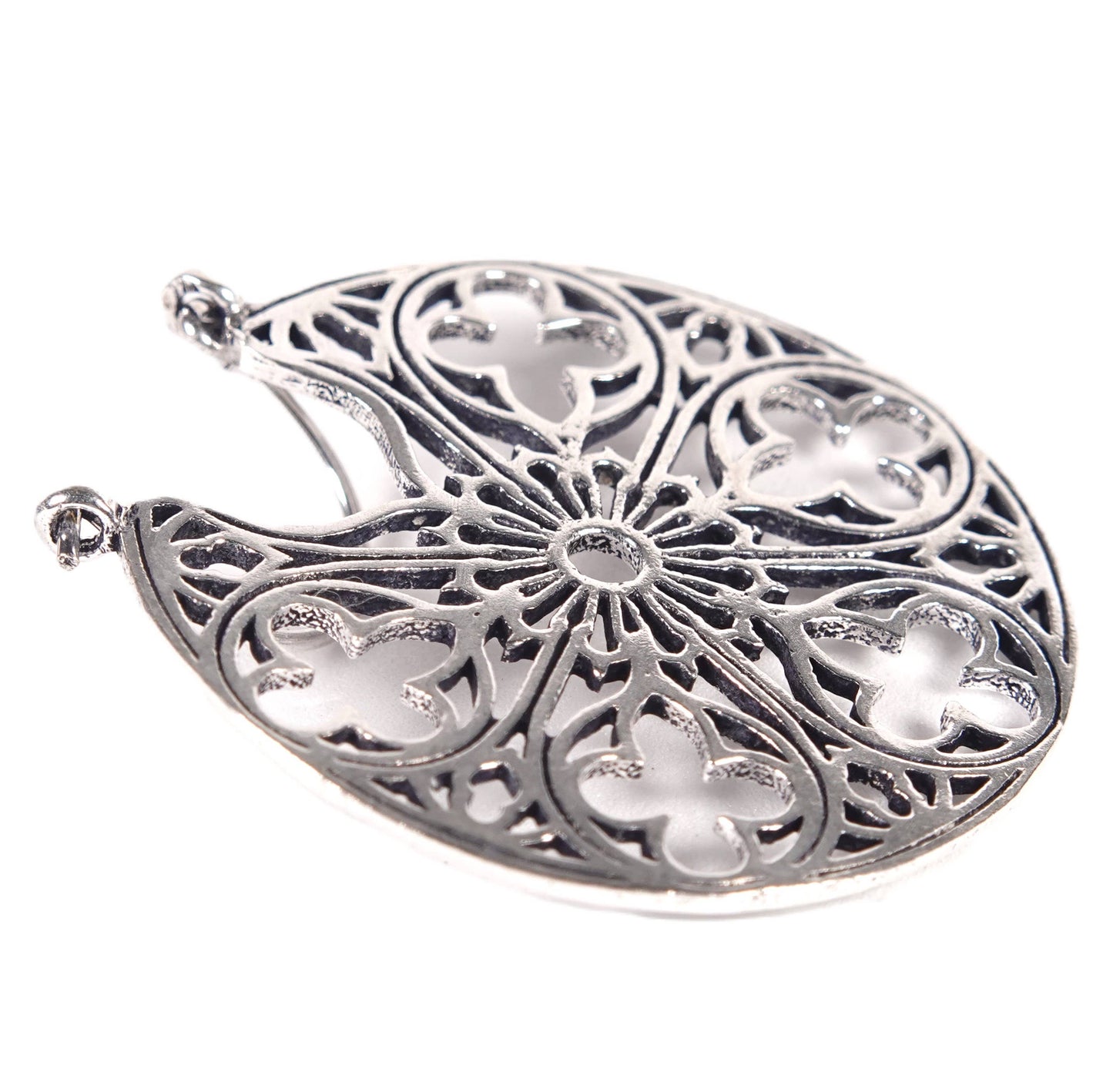 Circular floral pattern Earrings of Golden and Silver Color
