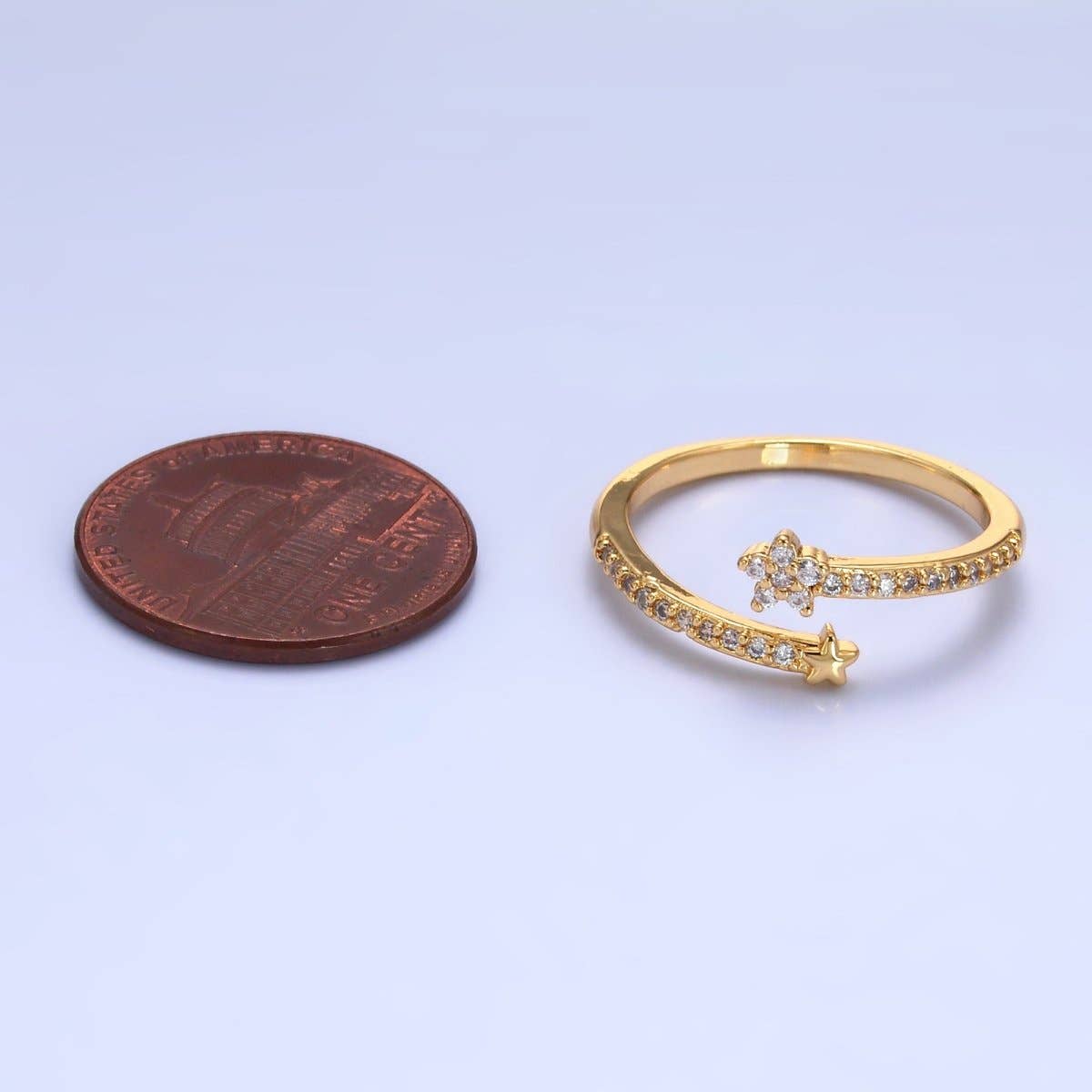 24K GF Micro Paved CZ Star, Adj