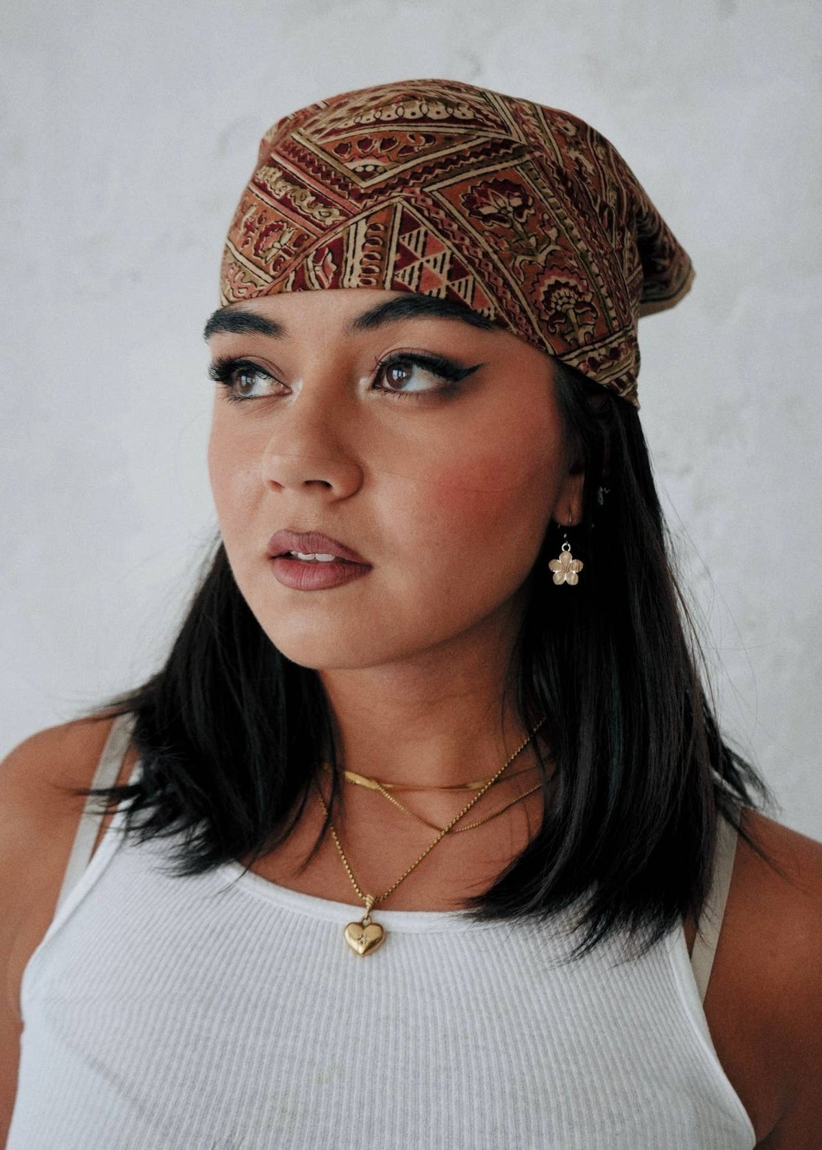Cotton Rose - Kalamkari Cotton Bandana (KK1456)