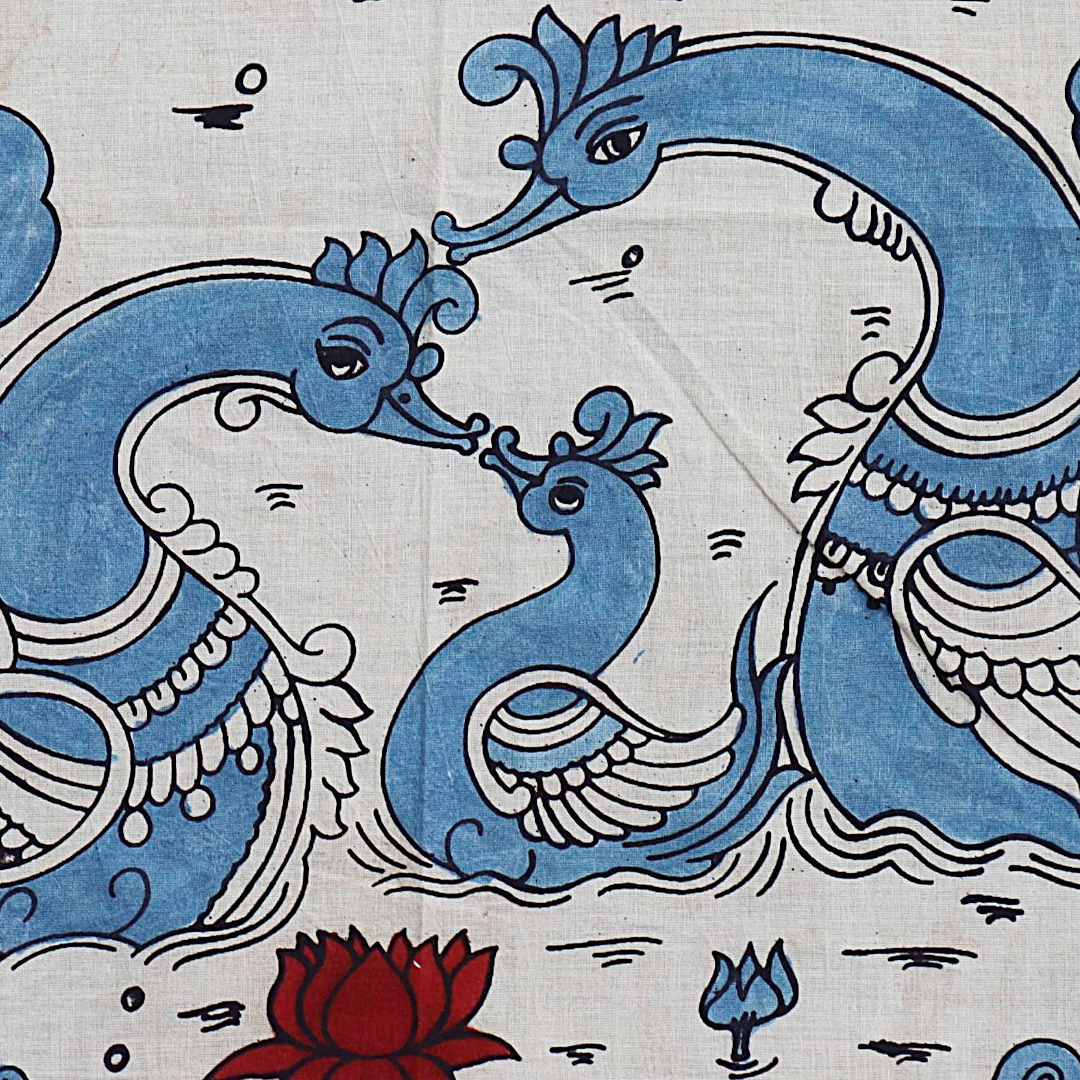 Red Lotus Swan - Limited Hand Painted Cotton Bandana