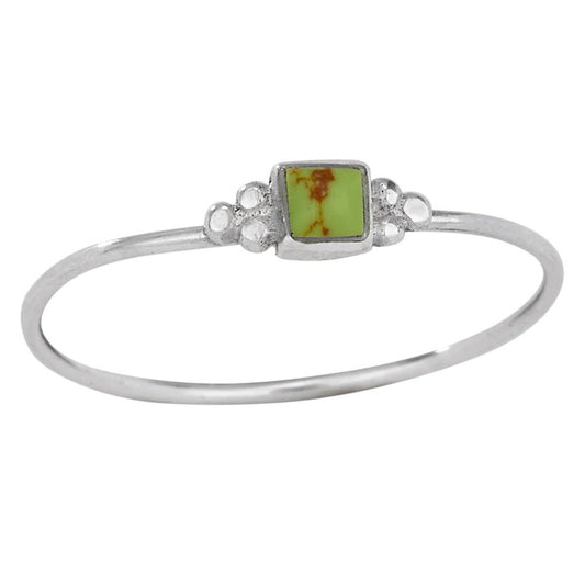 Speck of Green Sterling Silver Gaspeite Ring