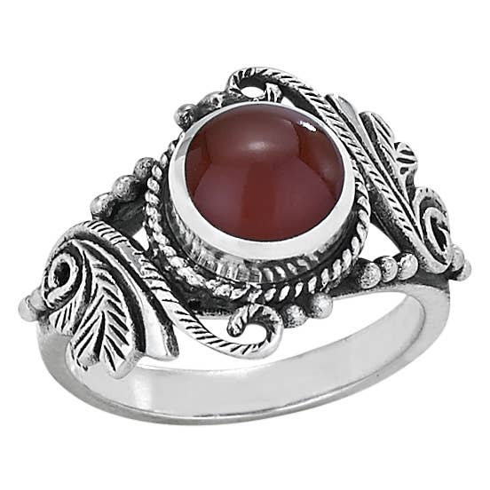 Born To Be Wild Sterling Silver Wave Carnelian Ring
