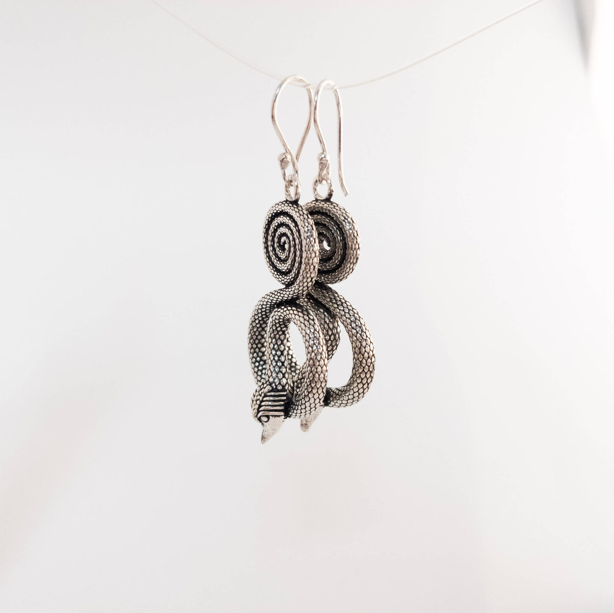 Snake Earrings, Golden and Silver