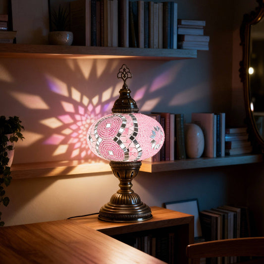 Turkish Mosaic Table Lamp Pink