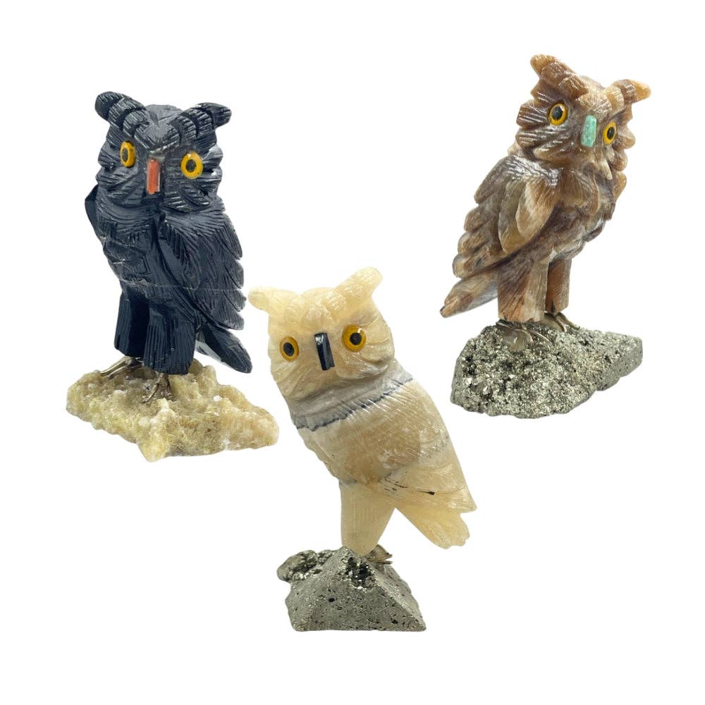 Calcite Owl On Base