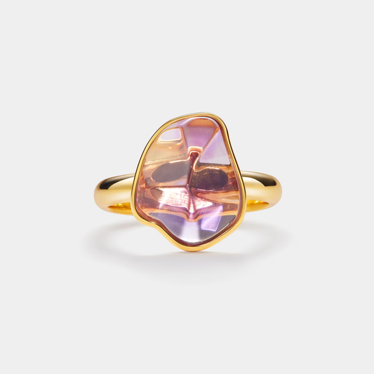 Amethyst Crystal Statement Ring