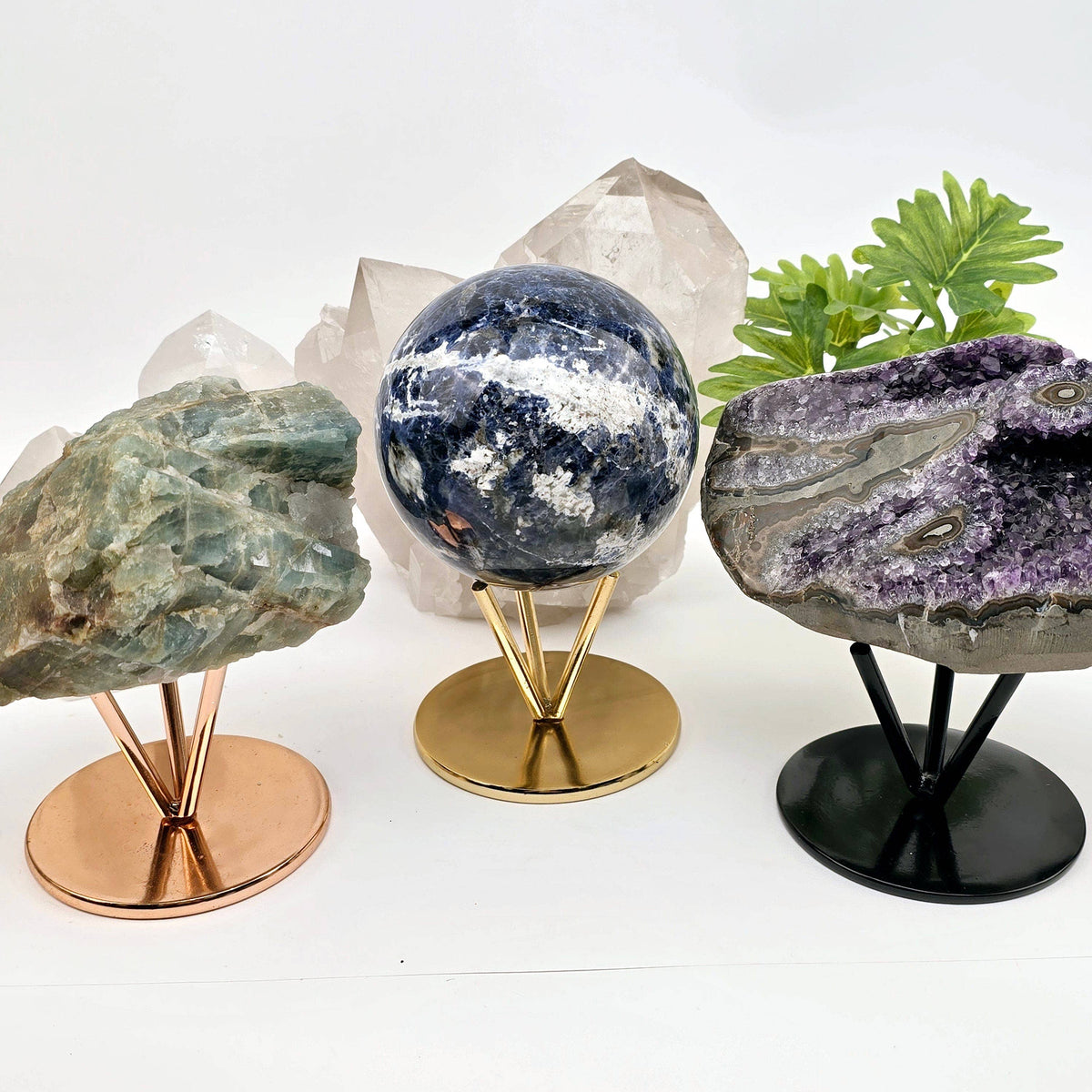 Metal Three Prong Stand - Crystal Display Stand - You Choose Color