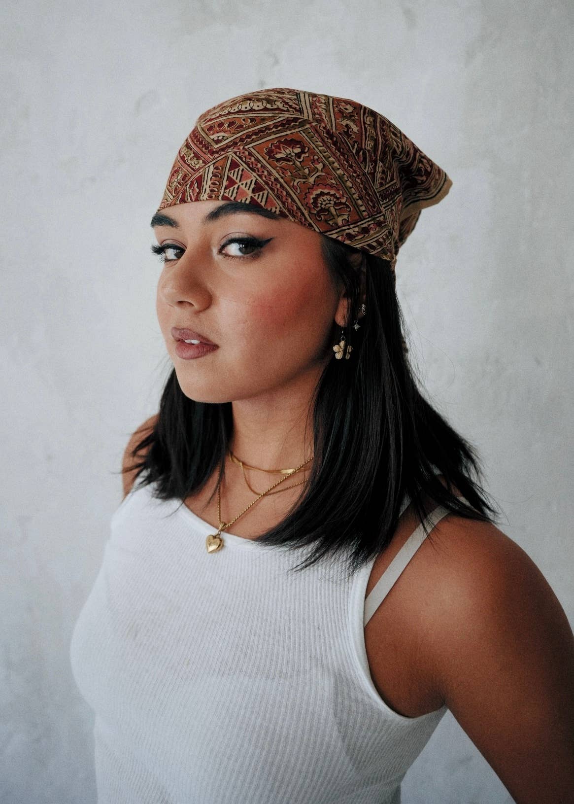 Cotton Rose - Kalamkari Cotton Bandana (KK1456)
