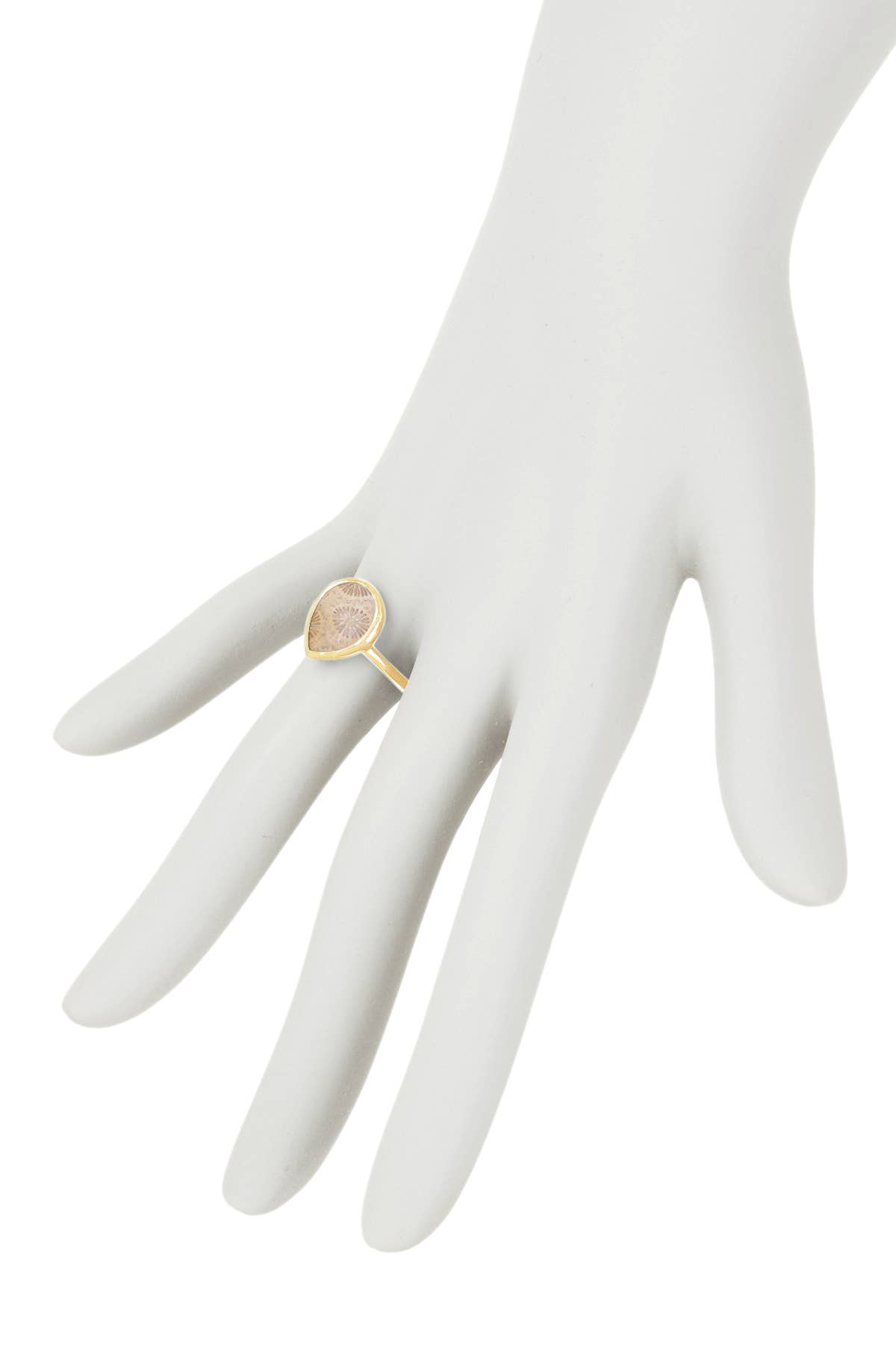 Lily Fossil Teardrop Ring - GF