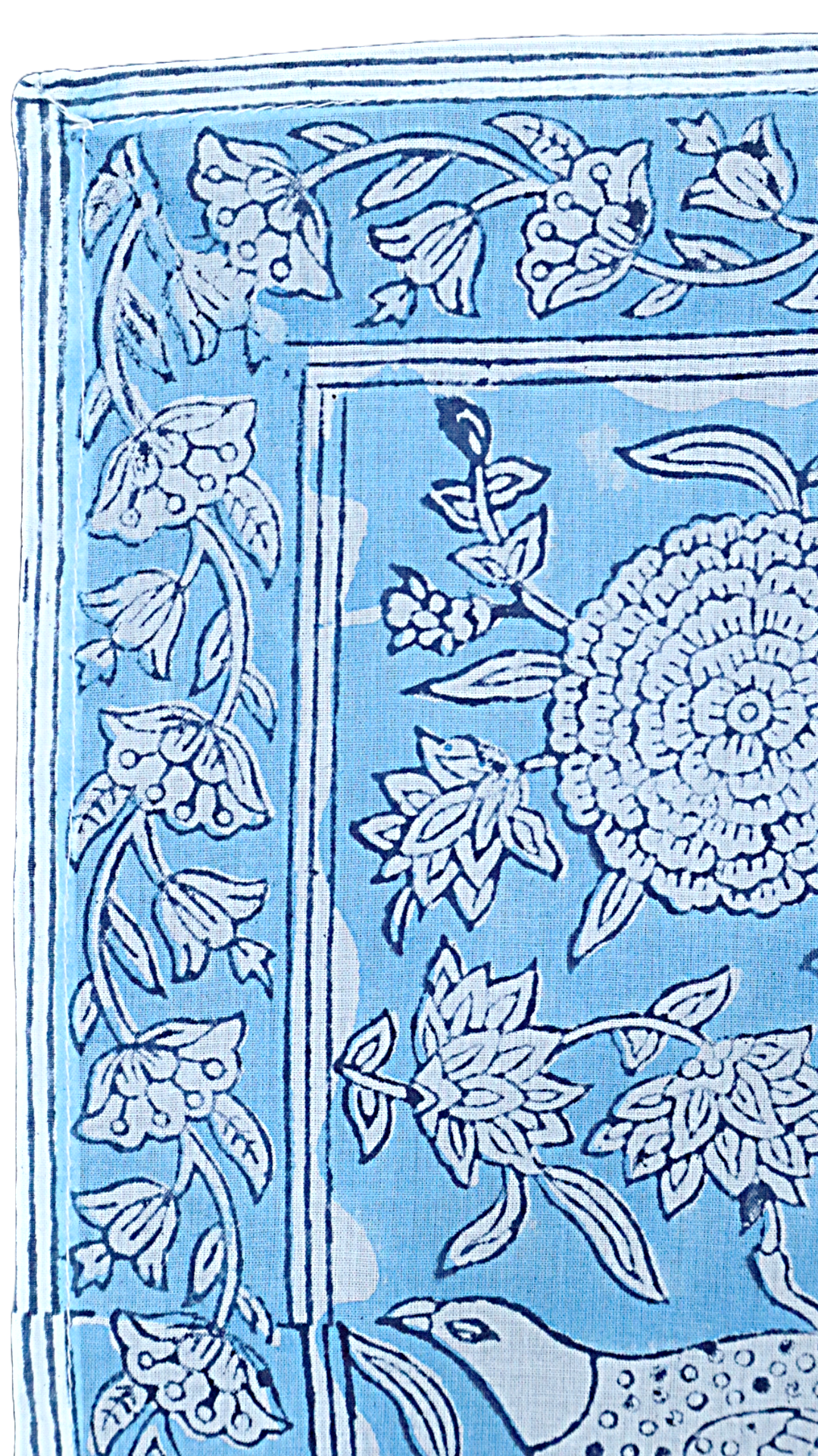 Blue Skies - Hand Block Printed Cotton Bandana (KK1518)