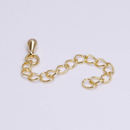 14K Gold Filled 50mm Teardrop Chain Extender Jewelry Making Supply | Z-384