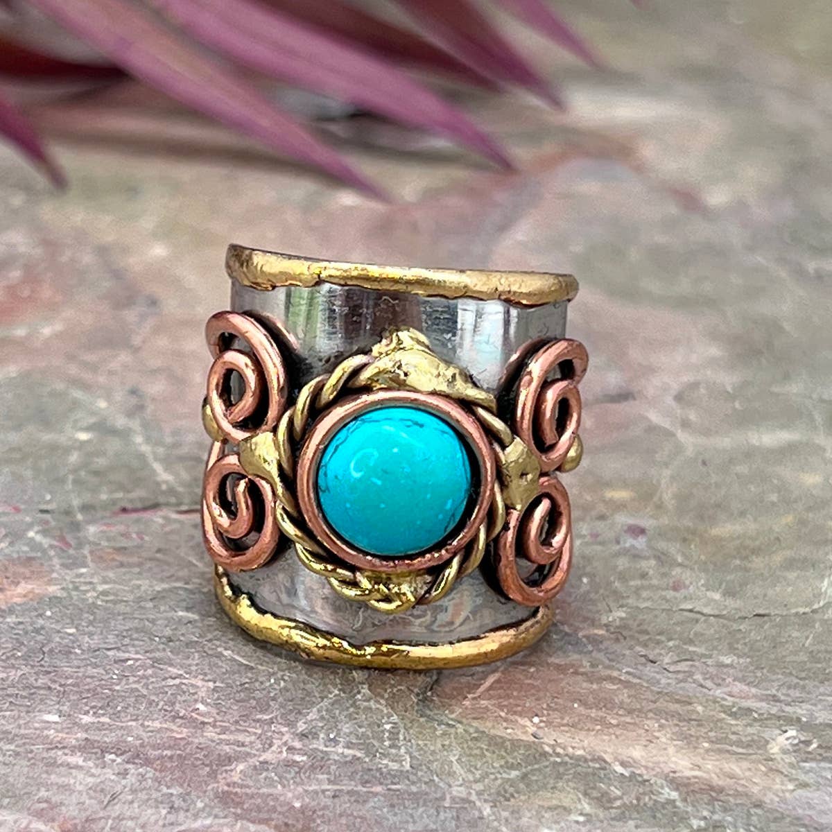 12 Pack- Mixed Metal Cuff Rings with Single Stone in a box
