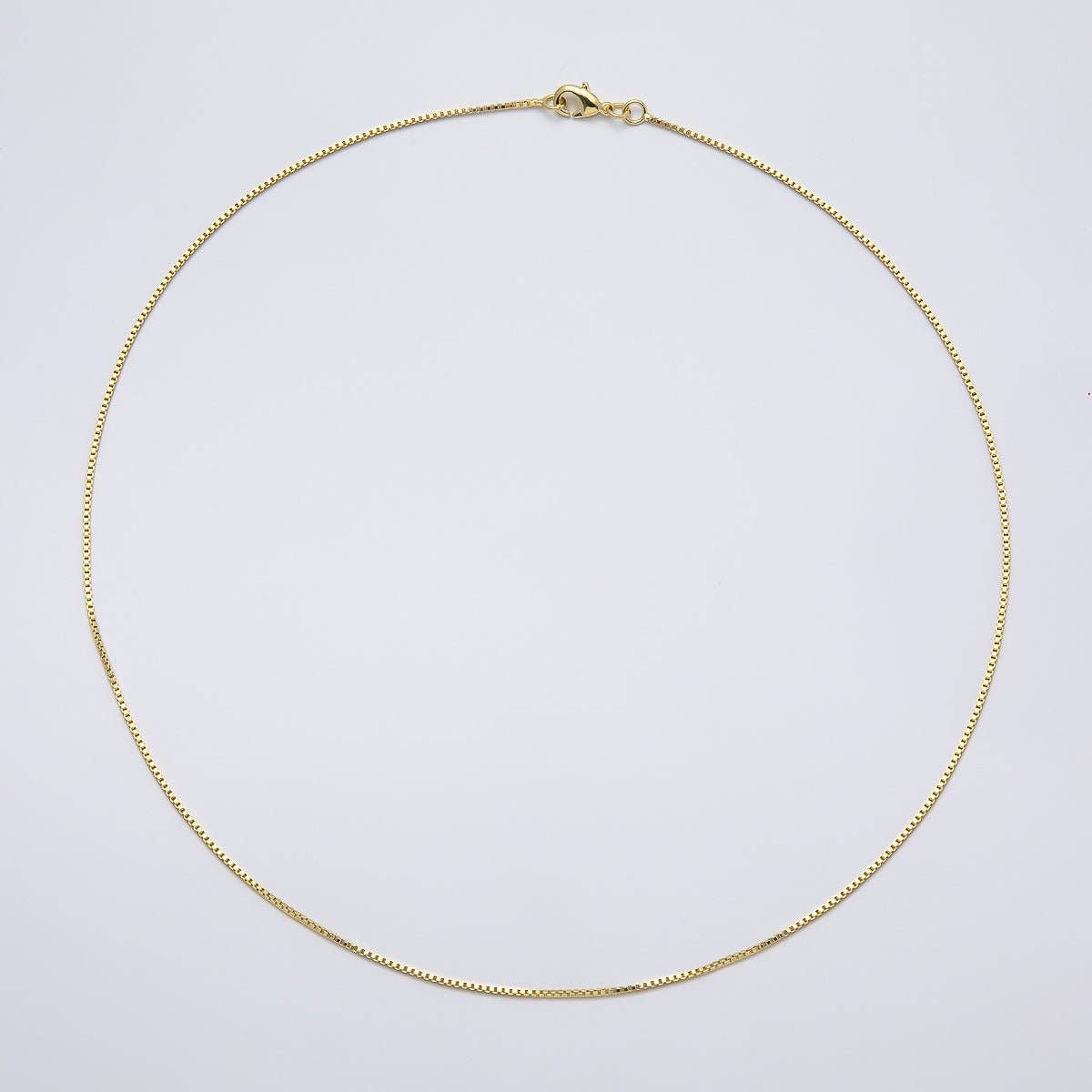 14K Gold Filled 1mm Minimalist Box Chain 18 Inch, 20 Inch Necklace | WA-04275 - WA-04276
