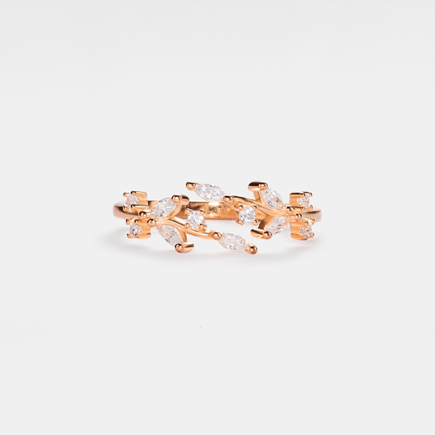 Olive Tree Leaf Branch Bypass Ring