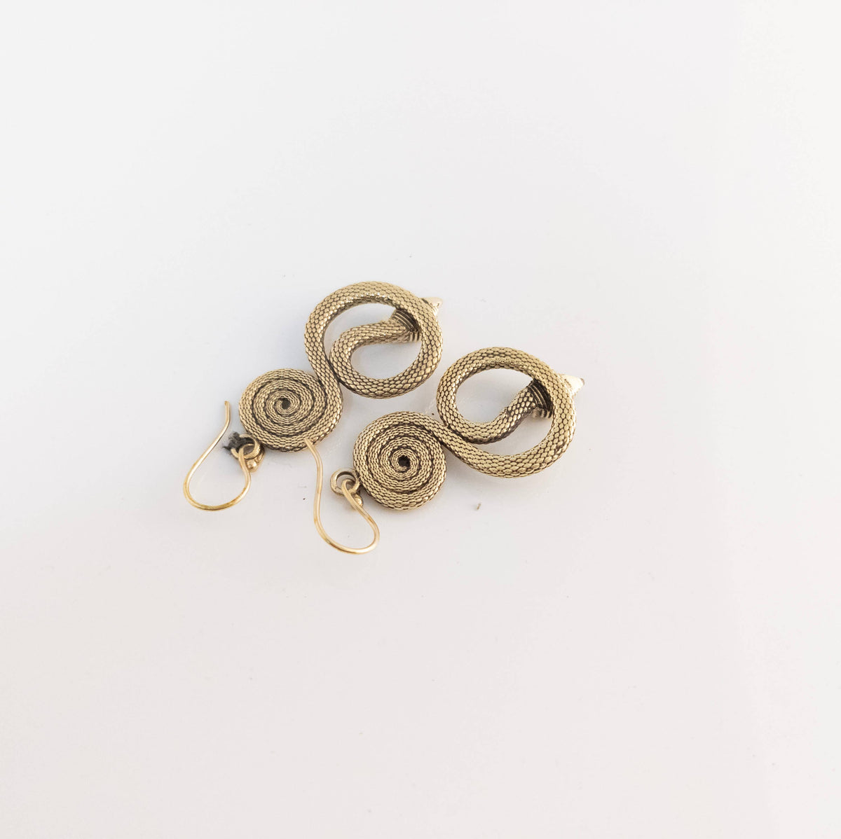 Snake Earrings, Golden and Silver