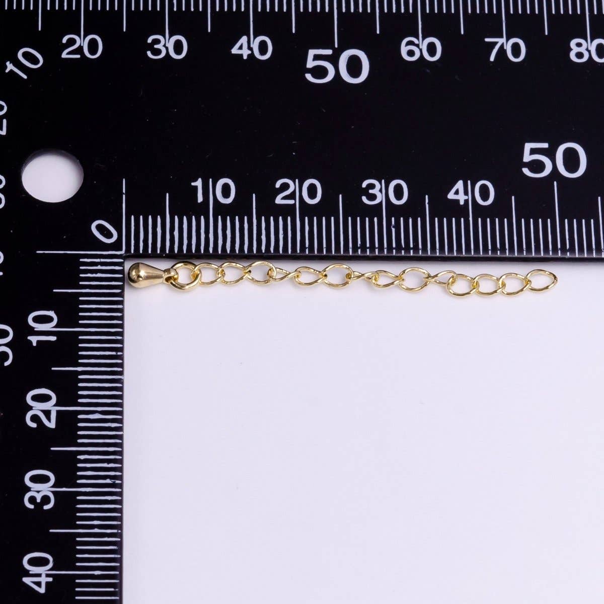 14K Gold Filled 50mm Teardrop Chain Extender Jewelry Making Supply | Z-384