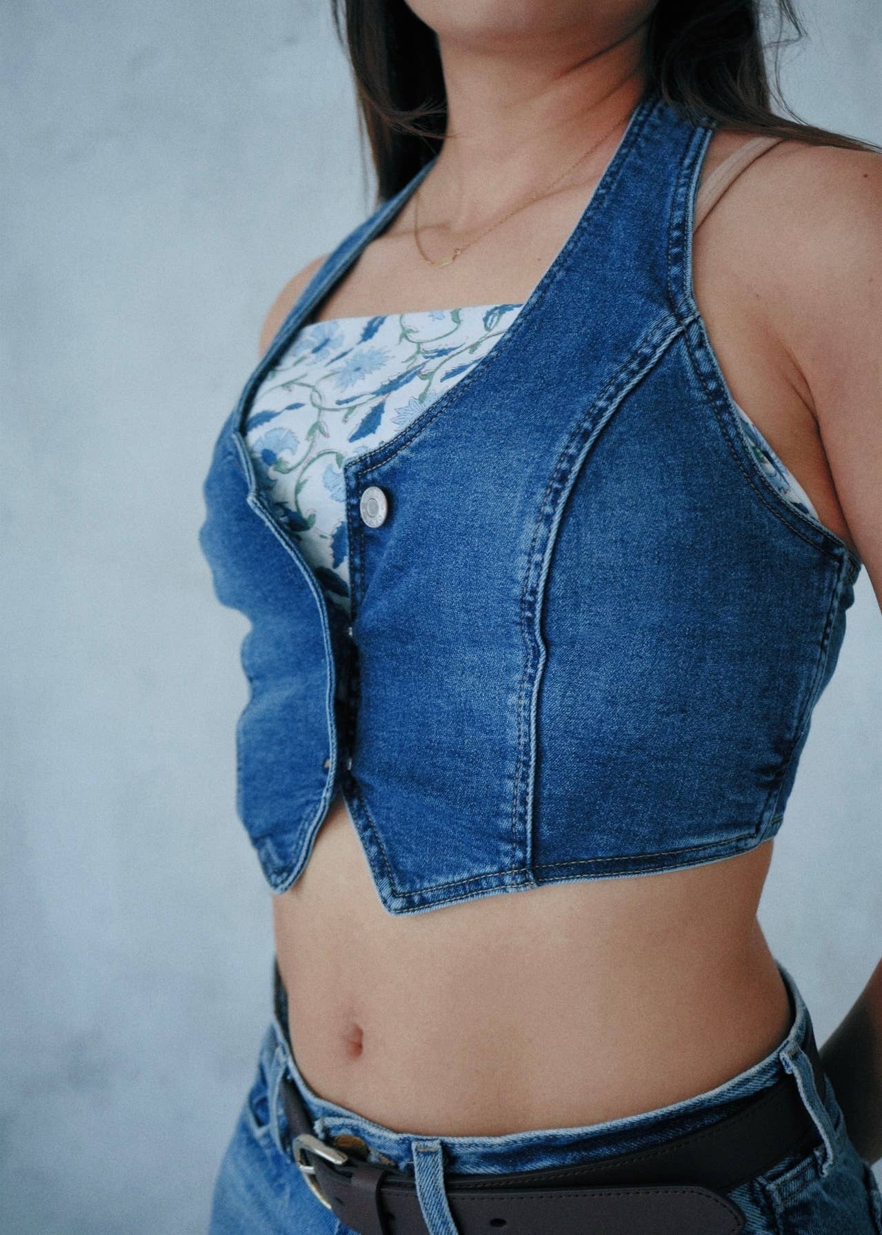 Blue Bell - Hand Block Print Cotton Bandana (KK1517)