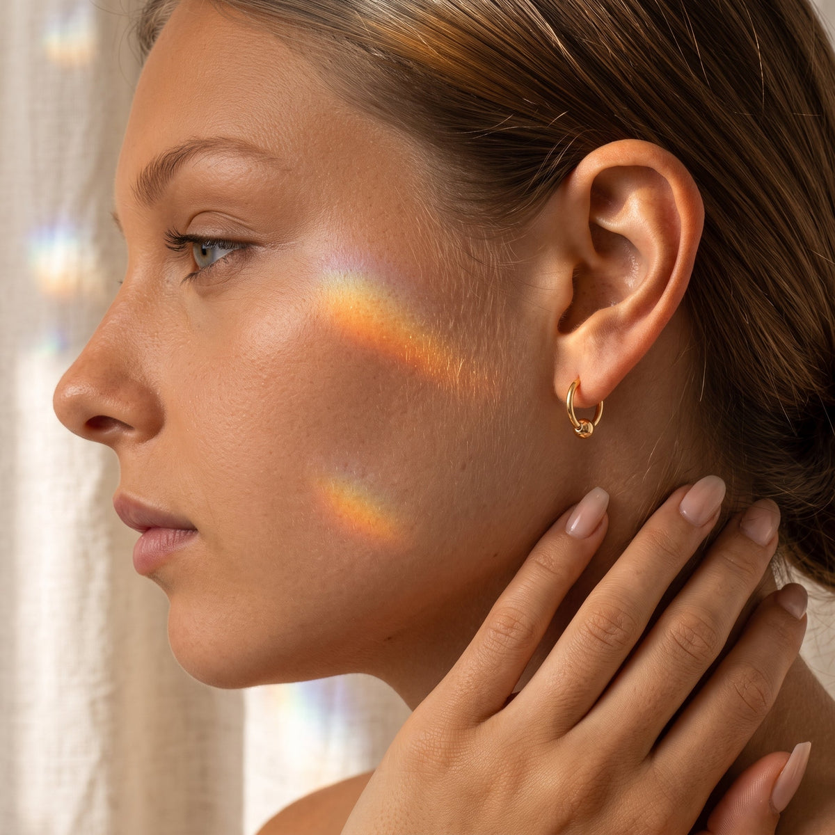 Sole Ball Hoop Earrings - Gold