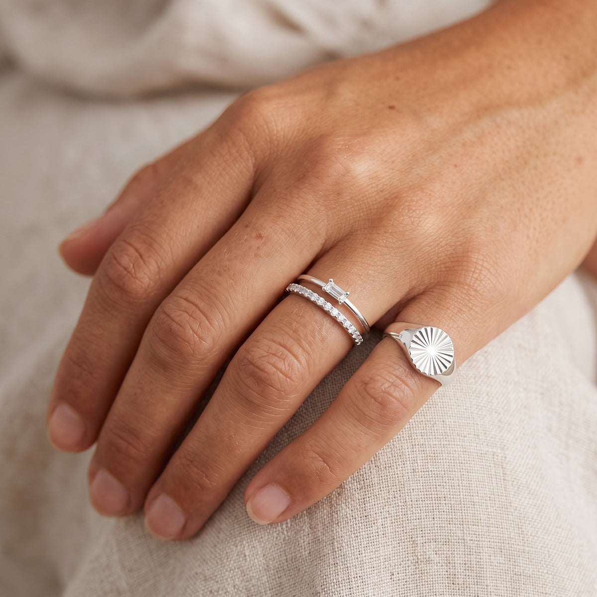 Sunbeam Disc Ring Silver
