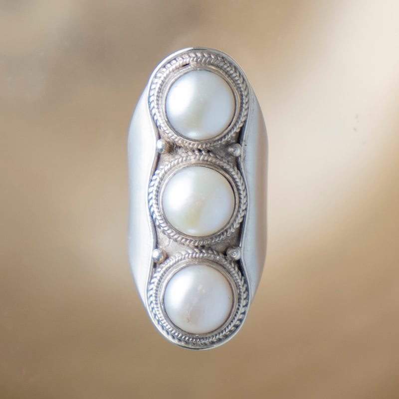 Pearl Triple Ring