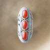 Coral Triple Ring