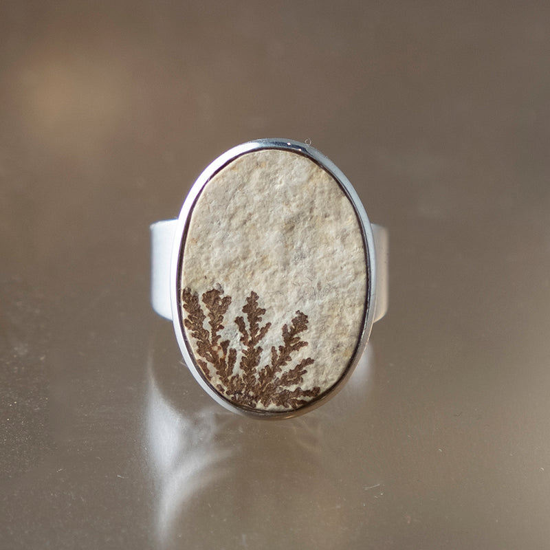 Oval Psilomelane Ring