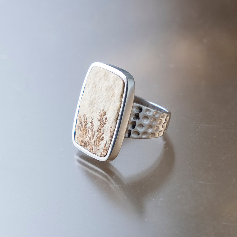 Rectangle Psilomelane Ring