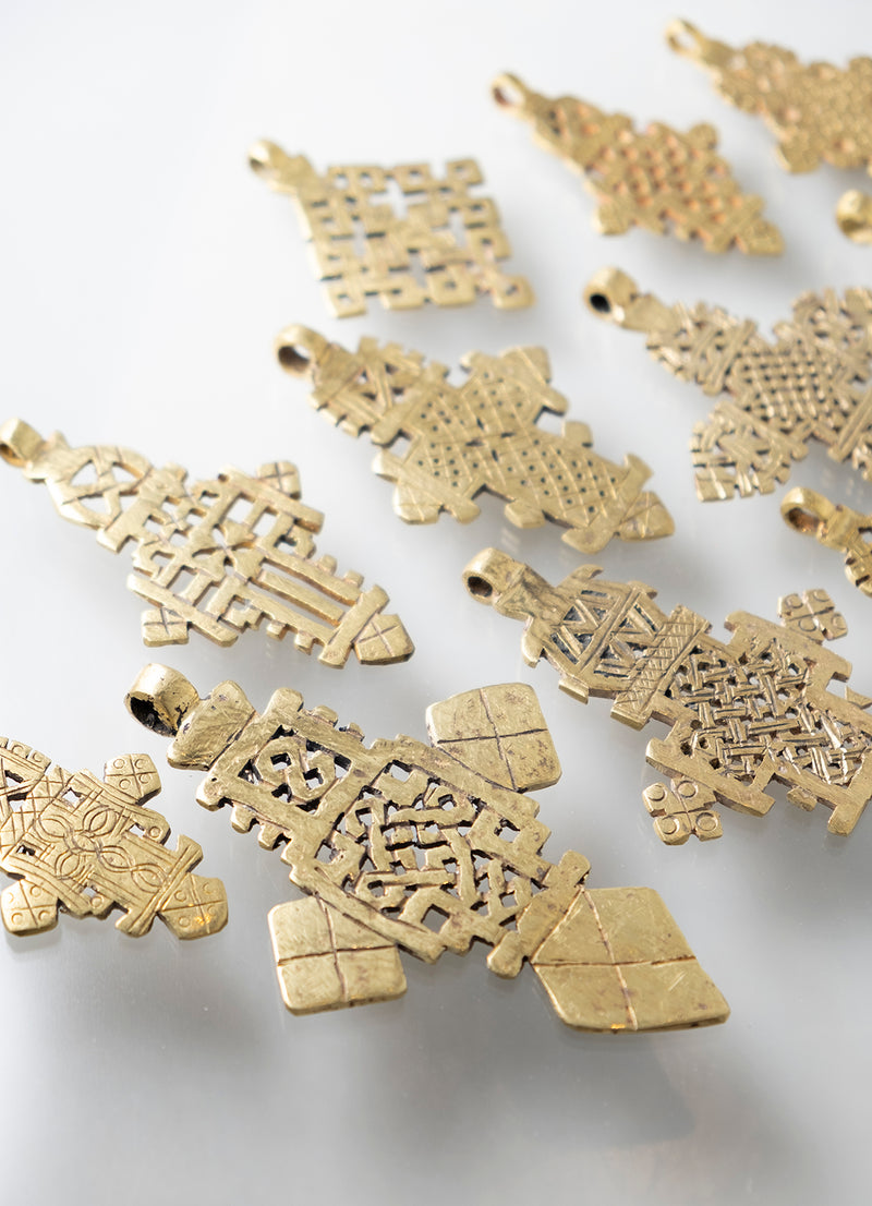 Contemporary Brass Coptic Cross